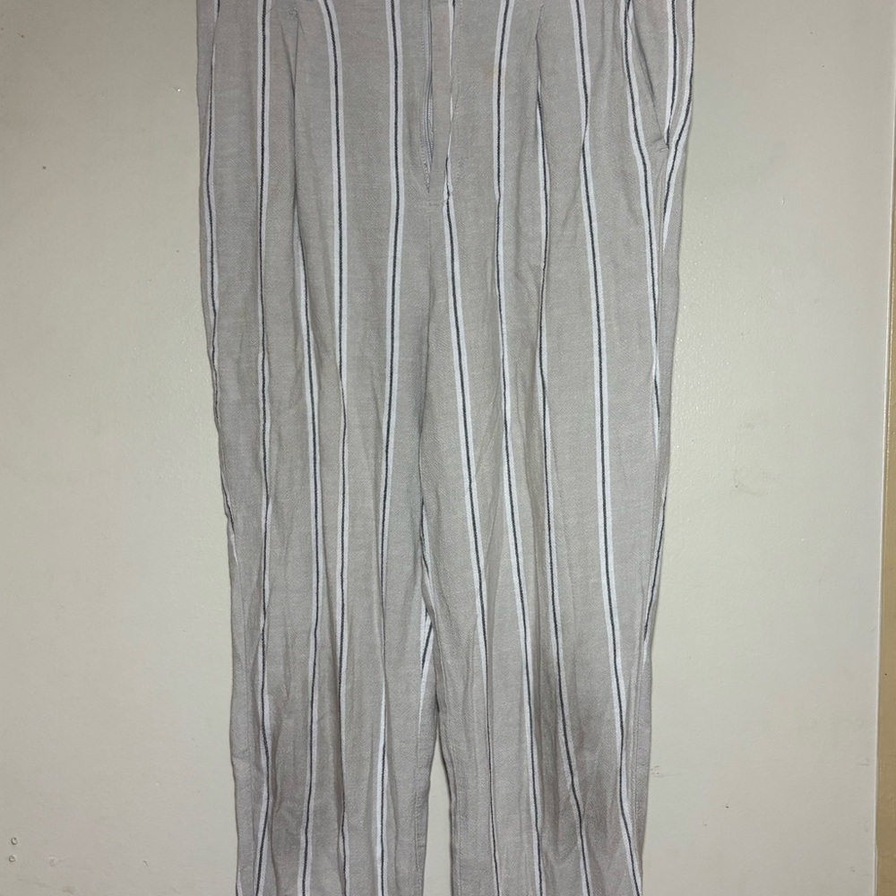 H&M Gray Striped Chinos